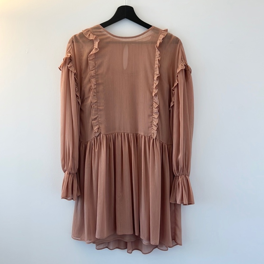 ZARA Chiffon Ruffle Mini Dress - Small - Picture 1 of 5